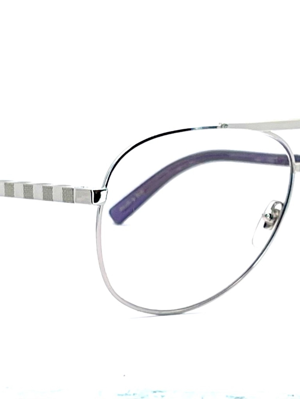 Louis Vuitton Silver Aviators Metal Eyeglasses with Smoke Temples